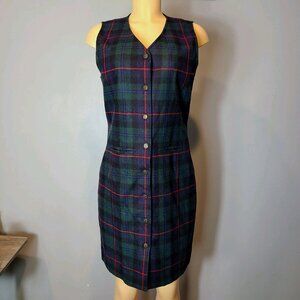 Talbots‎ Wool Dress Womens 8P Tartan Plaid Preppy Heritage Old Money Holiday 90s